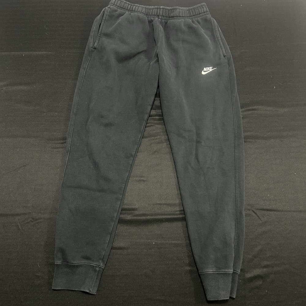 Nike Sports Wear Club Fleece Joggers Men's Small Black Swoosh